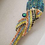Large Statement Gold Colorful Parrot Bird Brooch Pin Photo 0