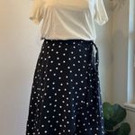 Ann Taylor Black & White Polka Dot Wrap Tie Skirt NEW With Tags Size 14 Photo 0