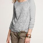 J.Crew  Collection Lady Lace Popover Heather Gray Merino Wool Sweater Size Small Photo 1