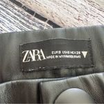 ZARA Vegan Leather Mini Flared Pants in Black Photo 5