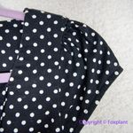 Vintage black and white‎ polka dot cap sleeve diamond neckline dress, size XXS Photo 12
