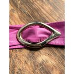 VTG Robert Nelson Leather Belt Magenta Pink Sculptural Buckle Retro Statement Purple Photo 5