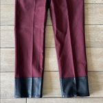 Banana Republic  Wool Leather Burgundy Pants Size: 8 Photo 2