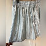 BCBGeneration  NWOT Variegated Striped Blue & White‎ High Waisted Shorts Size L Photo 5