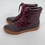 Vans Rubber Lace Up Zip Up Rain Duck Boots Patent Leather 7.5 Photo 3