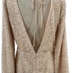 Michael Costello  x Revolve Valerie Dress Mini Long‎ Sleeve Sequin Ivory Medium Photo 9