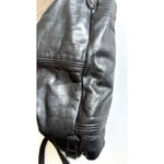 Vintage Stone Mountain Black Leather Shoulder Bag Handbag Made USA Photo 2