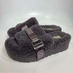 UGG  Fluffita platform slip on sandals women’s size 8 purple casual trendy Sherpa Photo 1