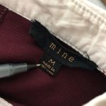 Mine Shirt Dress Mini Shift Embroidered Floral Collar Short Sleeve Burgundy M Red Size M Photo 2