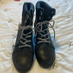 Universal Threads Universal Thread black lace up faux leather boots 9 Photo 2