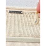 Elie Tahari  Extra Fine Wool Long Sleeve Lace Trim Hem Sweater Cream Women's L Photo 2