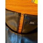 ZARA  Black Faux Leather Cutout Mini Dress Sz S Dark Romantic Futuristic Chunky Photo 6