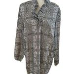 Mud Pie  Gray White Long Sleeve Top Large Photo 0