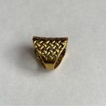 Vintage Gold Tone Woven Mesh Ring Brass Size 7 Photo 3