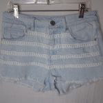 Bullhead 7 High Rise Lace Trim Light Wash 90s Jeans Shorts Blue Size undefined Photo 0