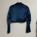 House of Harlow 1960 Blue Satin Cropped Blazer (XS) Photo 1