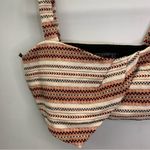 ZARA  Crop Top Women's Medium Bralette Wide Strap Woven Tapestry Fabric Boho fest Photo 1