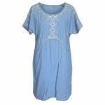 Holding Horses  Dress Anthropologie Sz Small Chambray Embroidered Western Rodeo Photo 1