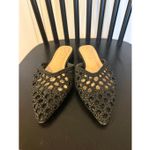 Joie  Behold black leather woven mule flats size 6.5 Photo 2