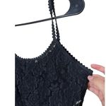 Free People Tryse Black Lace Spaghetti Straps Cropped Camisole Top M Photo 2