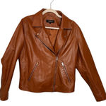 Quince  Brown Sheep Leather Moto Jacket Classic Biker Zip Large Photo 0