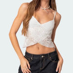 Edikted  Women's Crossover Sheer Lace Camisole Photo 0