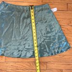 Double Zero  Mystical Medium, Ivory Satin Mini Skirt, hidden side zipper, Medium Photo 2