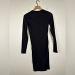 Helmut Lang  Black Scoop Neck Bodycon Long Sleeves Basic Stapple Sz XS Photo 4