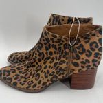 Seychelles  Boots Size 8.5 Booties Animal Print Zipper Chunky Block Heel Leather Photo 2