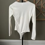 Free People  Intimately White Long Sleeve Bodysuit Medium Photo 5