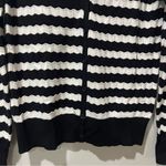 Philosophy ANTHROPOLOGIE Cardigan Women Small Black White Button Up Knit Sweater Photo 2