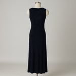 Ronni Nicole 90s Black Beaded Velvet Leaf Evening Gown Dress w/ Scarf Wrap Sz 4 Photo 5