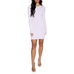 Naked Wardrobe  Lavender Long Sleeve Dress Photo 2