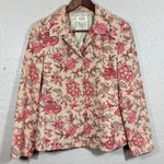 Talbots  Blazer 8 Vtg 90s Silk Cotton Floral Tapestry Art Old‎ Money Quiet Luxury Photo 0