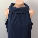 Sail To Sable  Navy Cowl Neck Button Back Dress Photo 3