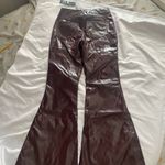 Dolls Kill FLARE LACE UP BROWN FAUX LEATHER PANTS  SIZE XSMALL DELIA'S Photo 2