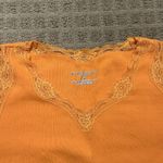 Karen Scott Y2K Retro  Sport Womens Tank Top Shirt Size Medium M Orange Lace Photo 3