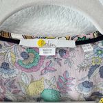 Boden Floral Midi Dress Pink Multicolor Puff Sleeve V Photo 2