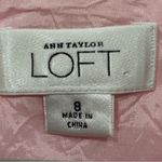 Loft  Ann Taylor Pastel Pink Linen Two Pc Vest Bow Top and Skirt - Petite Size 8 Photo 4