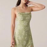 RIHOAS Green Jacquard Backless Slip Midi Dress Size L Photo 2