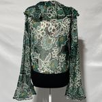 Band Of The Free New Floral Flare Long Sleeve Bodysuit Black Emerald Size Medium Photo 13