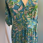 Lilly Pulitzer NWT! 💯  Brantley Midi Wrap Dress Cumulus Blue Chick Magnet Size M Photo 6