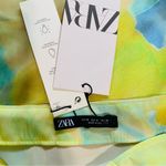 ZARA  New Bohemian Green Hight Waisted Satin Effect Strappy Printed Skirt Size M Photo 12