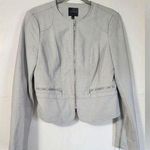 The Limited  Faux Leather Zip Moto Jacket Light Grey Size S Photo 0