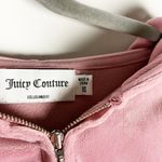 Juicy Couture Velvet Velour Logo Embroidered Full Zip Hoodie Jacket Dusty Pink Photo 2