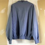 Vintage Morning Sun Floral Rose Sweatshirt Crew Neck Rib Trim Cotton Blue Large Photo 3