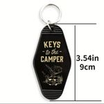 Bundle of TWO Camper Plastic Keychain, Cute Retro Style Photo 1