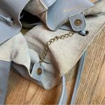 Persaman New York Large Slouchy Pebbled Leather Tote Light Blue Shoulder Bag Photo 7