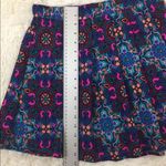 Alya Blue Multi Color Ikat Print Pleated Skater Skirt Size Medium Photo 1