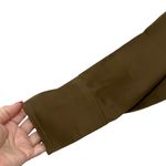 Good American  Womens Size 3/4 Button Front Blouse Brown Long Sleeve Stretch NWT Photo 8